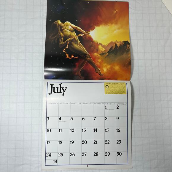 Vintage 1994 Boris Vallejo Mythology Calendar Unused same dates again in 2033 - Picture 12 of 16